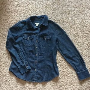 Dark wash jean shirt